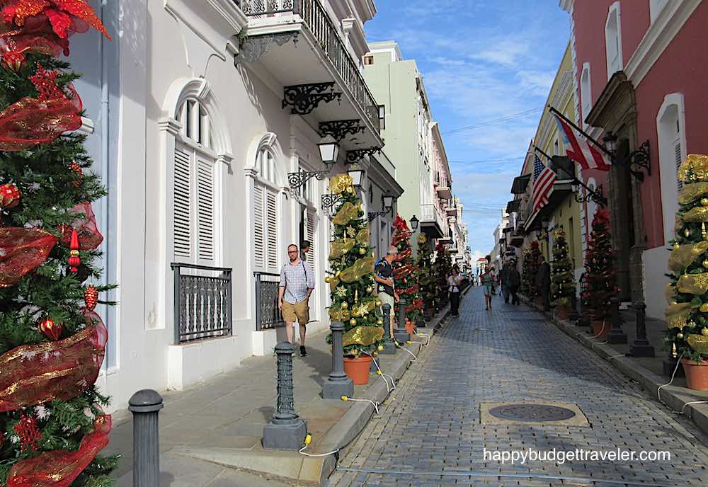 A cobblestoned street in San Juan, Puerto Rico