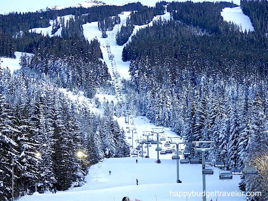 A view of the Blackcomb ski and snowboard slope in Whistler Canada