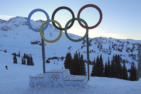 Olympic Rings at Whistler Peak, Canada