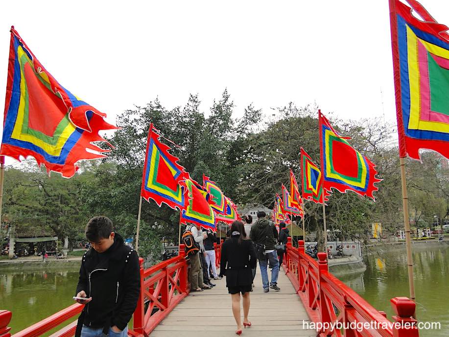 Picture of Huc bridge over Hoan Kiem lake to Ngoc Son Temple