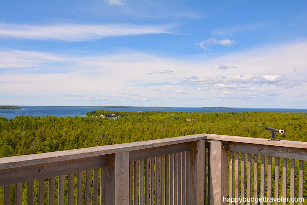 Picture of the view of Georgian Bay from the Lookout Tower in Tobermory