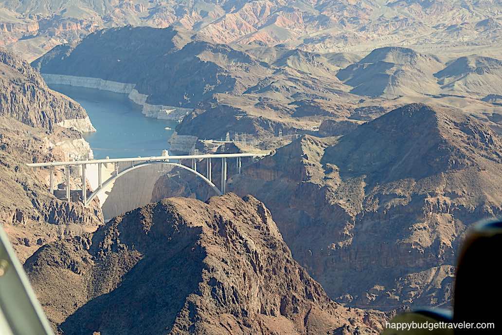 Picture of the Hoover Dam as seen from Grand Canyon tour helicopter