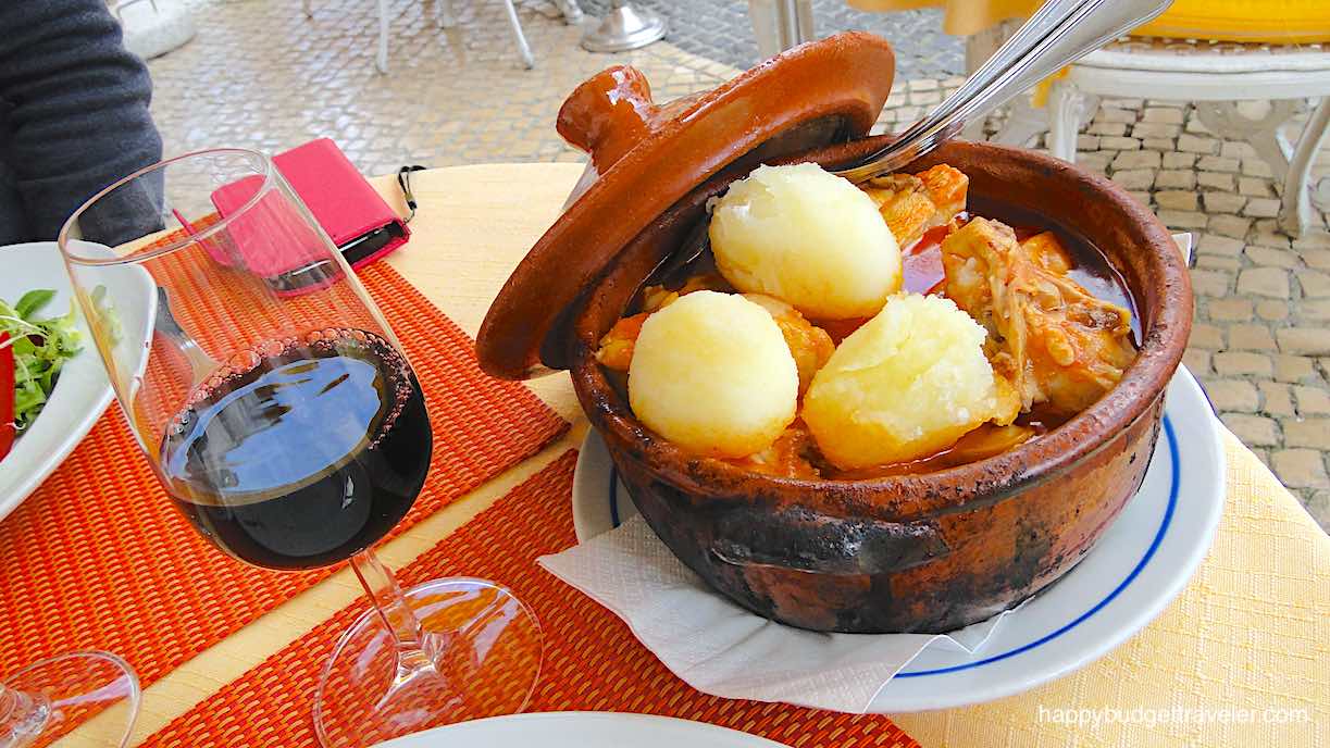 Picture of a local dish, Chicken in the Pottery Pot in Lagos, Algarve region-Portugal