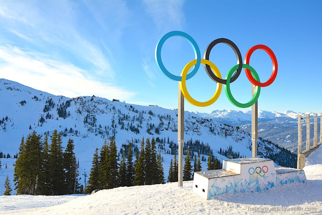 Picture of the Olympic Rings on Whistler mountain