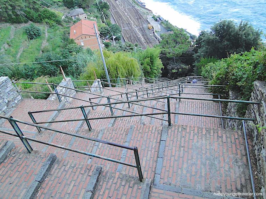 Picture of The Lardarina (flight of stairs) to Corniglia village from the train station. Cinque Terre, Italy