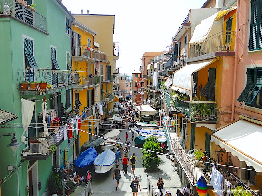 Picture of a street from the train station leading to the dock in Manarola-Cinque Terre, Italy