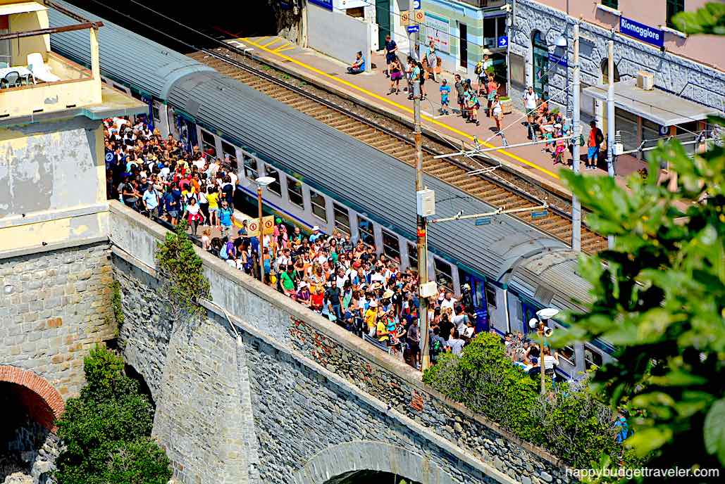 Picture of train station rush at Riomaggiore-Cinque Terre, Italy
