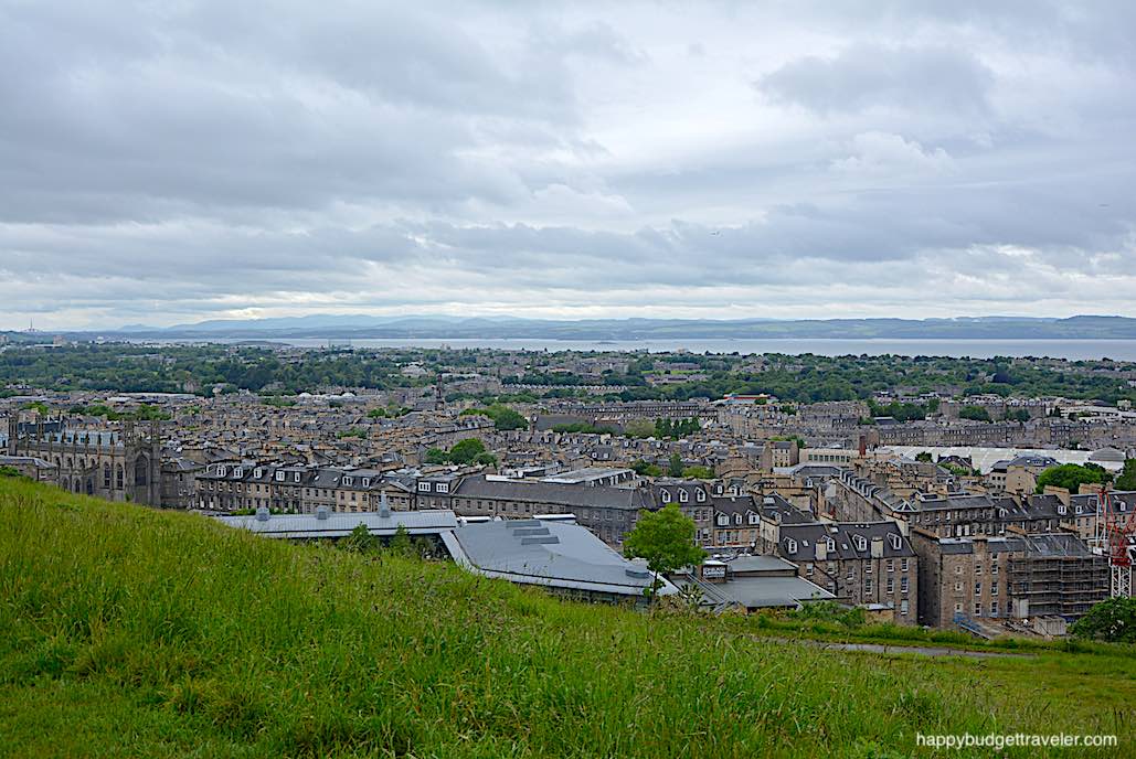 Picture of the Firth of Forth as seen from Calton Hill with the bridges in the left corner. Edinburgh-Scotland