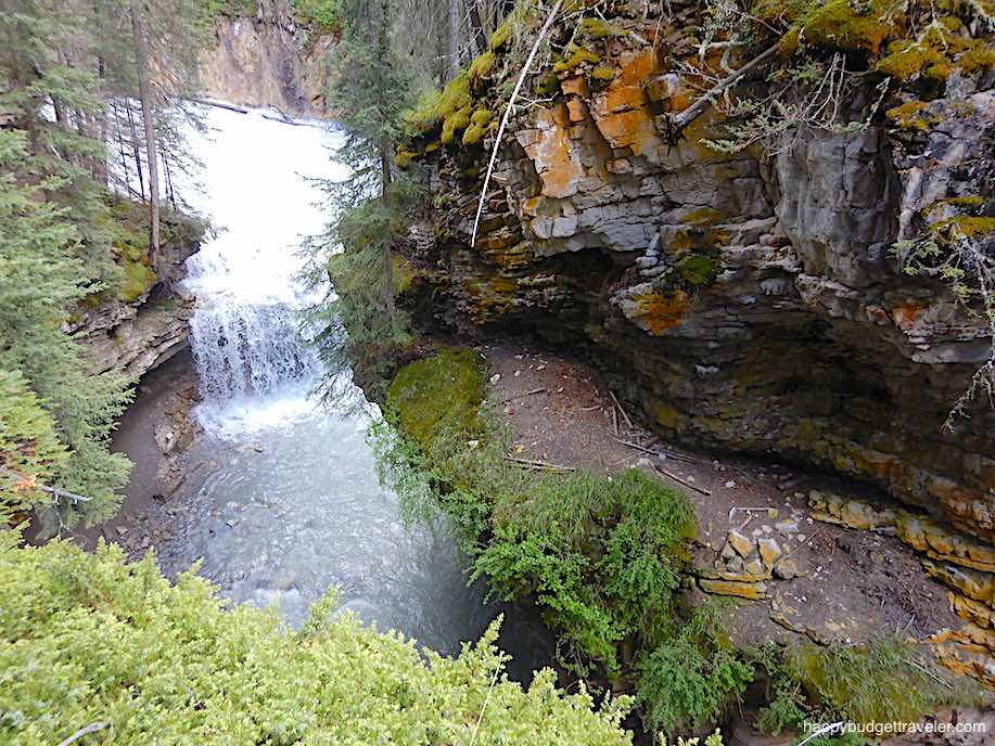 Picture of Cavern Falls that can be seen from the trail or from ground-level. Johnston Canyon, Banff-Canada