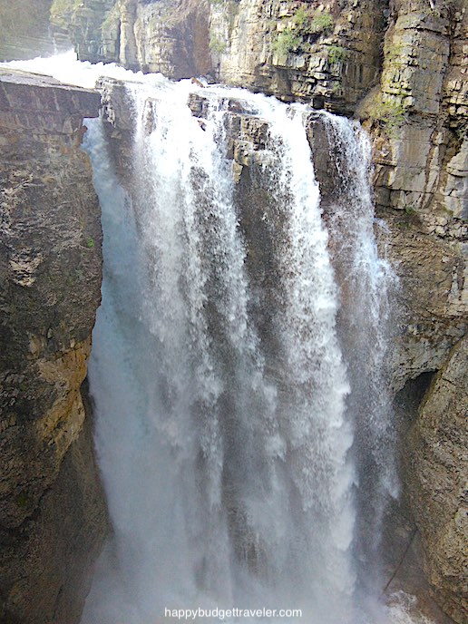 Picture of The Upper Falls that are a 100 foot/30 meter drop, simply gorgeous. Johnston Canyon, Banff-Canada