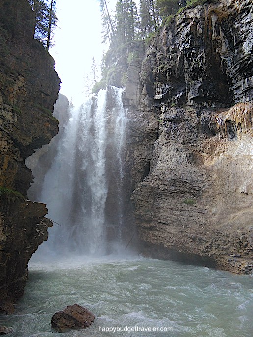 Picture of a view of the Upper Falls from the viewing platform, Johnston Canyon, Banff-Canada