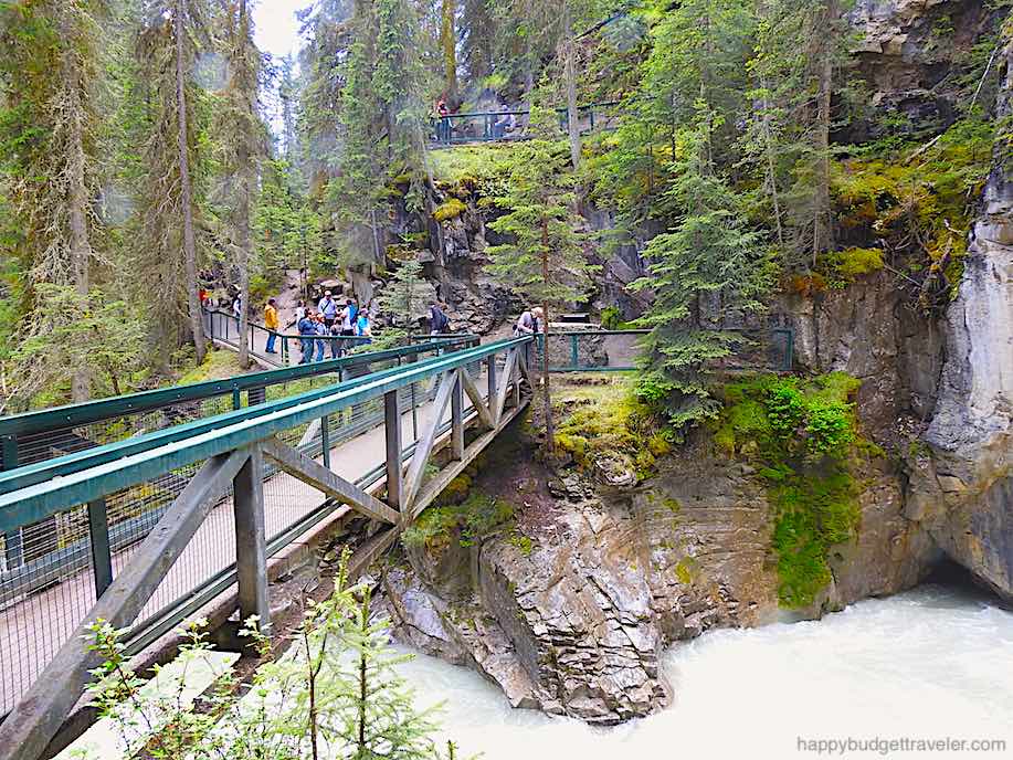 Picture of the walkway to the falls and the ink-pots is very pretty. Johnston Canyon, Banff-Canada