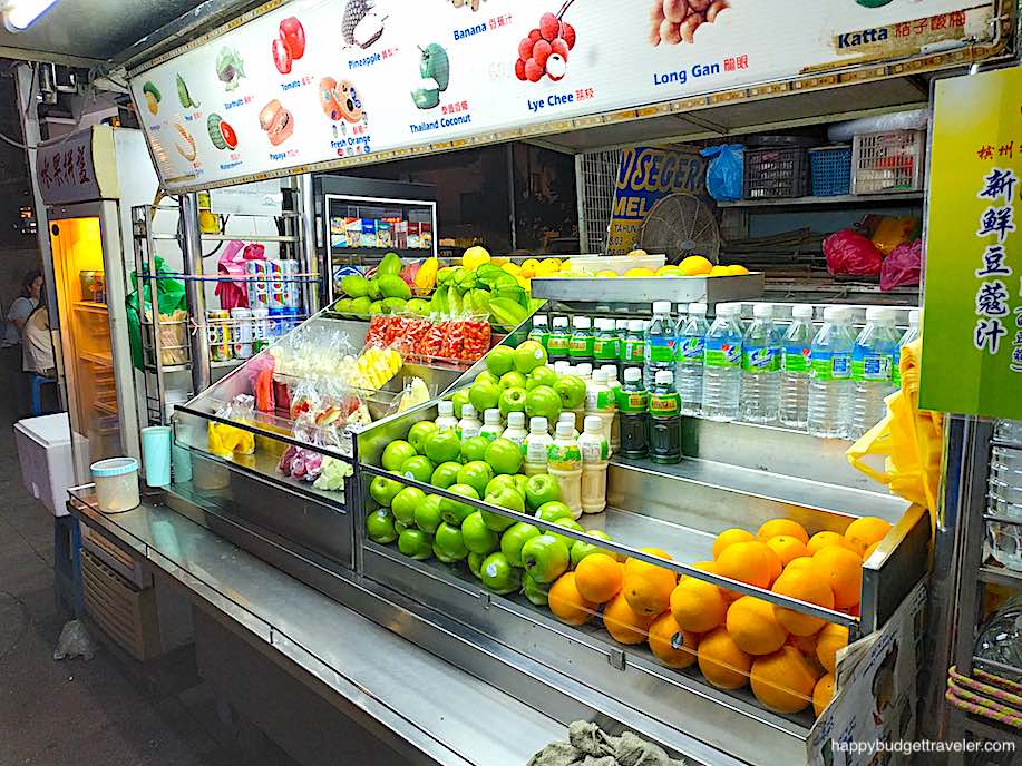 Picture of a fruit stall at Gurney Drive Food Court, Penang Island, Malaysia