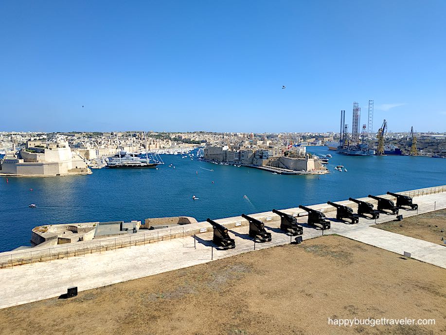 Picture of the Saluting Battery overlooking the Grand Harbor, Valletta, Malta.