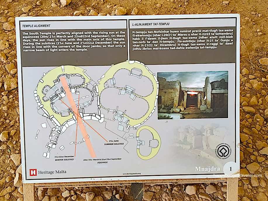 Picture of the Legend of the orientation of the Temples of Hagar Qim, Malta