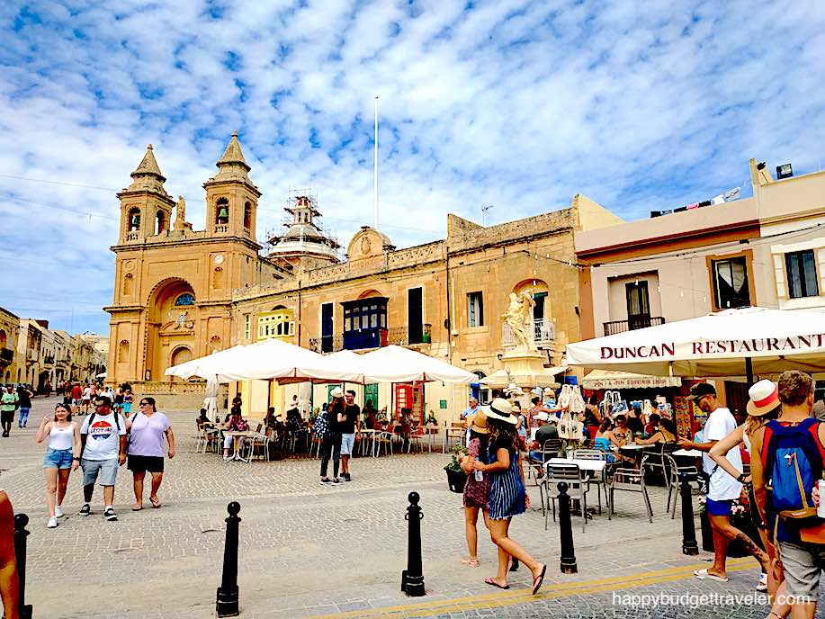 Picture of the square in front of the Church of Our Lady of Pompei, Marsaxlokk, Malta