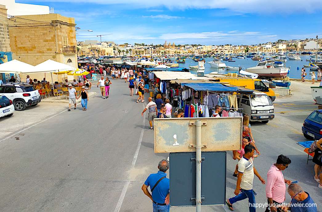 Picture of the waterfront market in Marsaxlokk, Malta