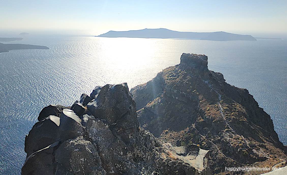 Picture of the ruins of Skaros (Skaros Rock), a medieval fortress town in Imerovigli, Santorini