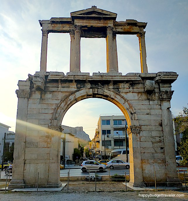 Picture of Hadrian's gate. Athens, Greece