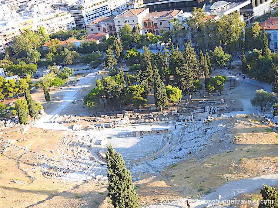Picture of the ruins of the ancient theatre of Dionysus. Athens, Greece