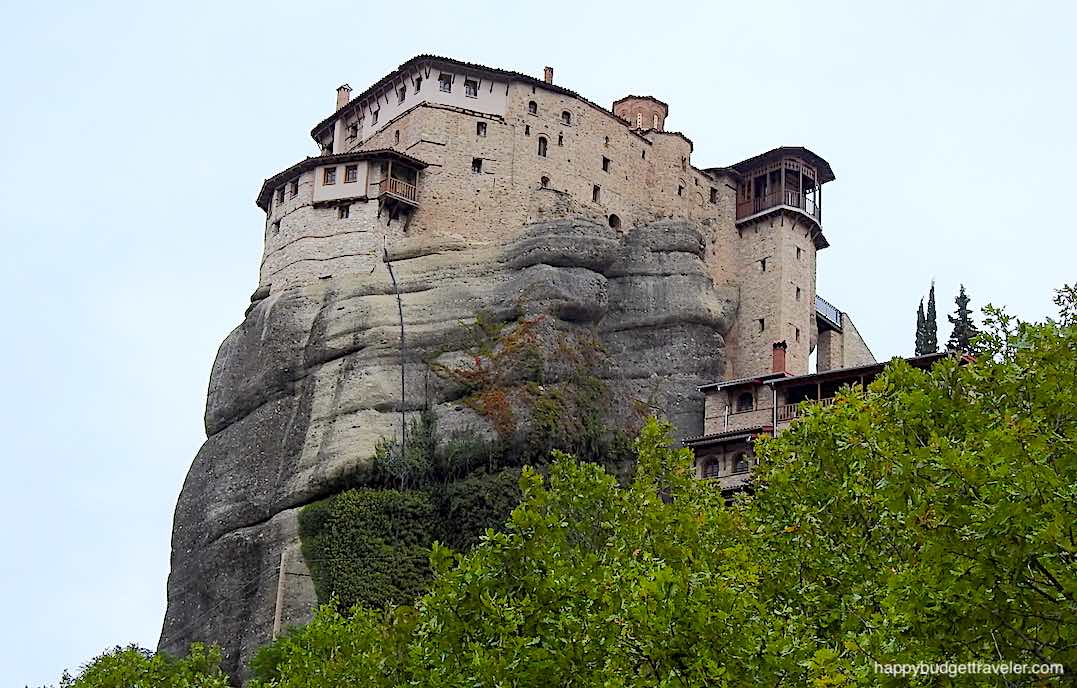 Picture of a close-up from another angle of the Rousanou monastery, Meteora, Kalabaka, Greece