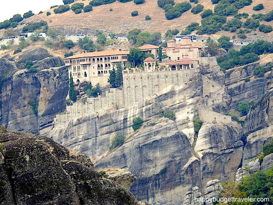 Picture of a close-up from another angle of Varlaam monastery, Meteora, Kalabaka, Greece