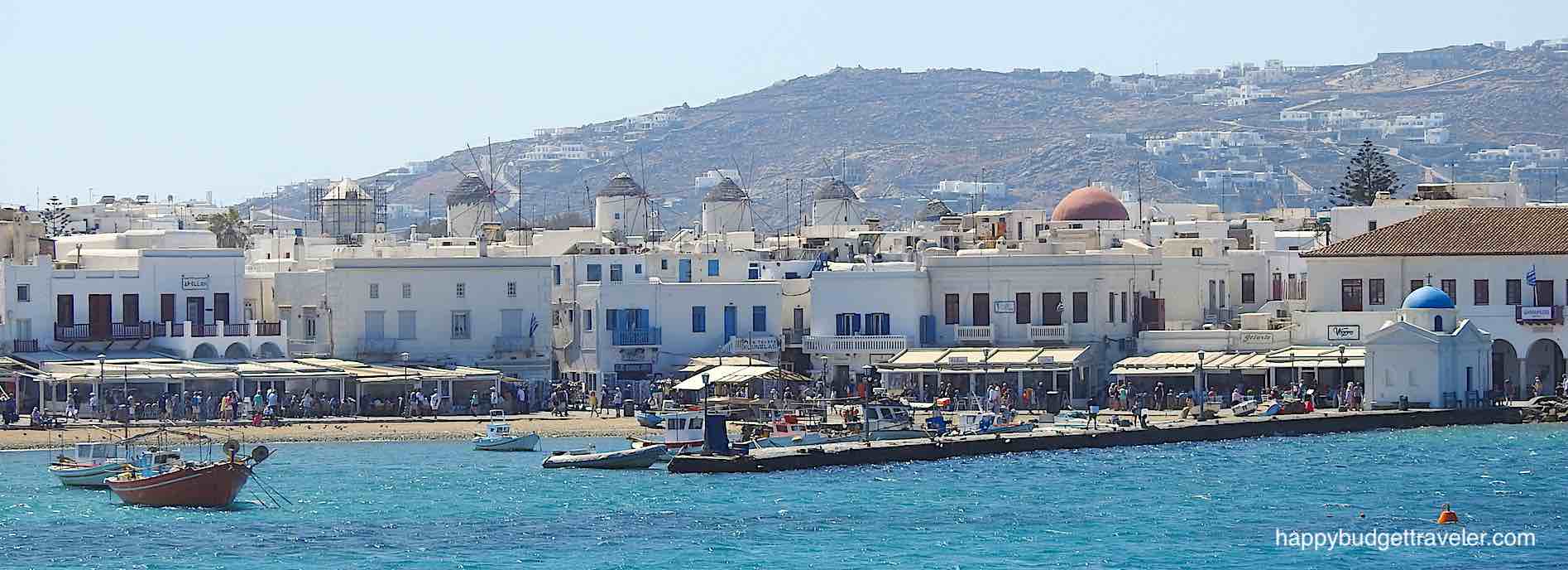 Picture of The waterfront with the windmills as a backdrop, Mykonos