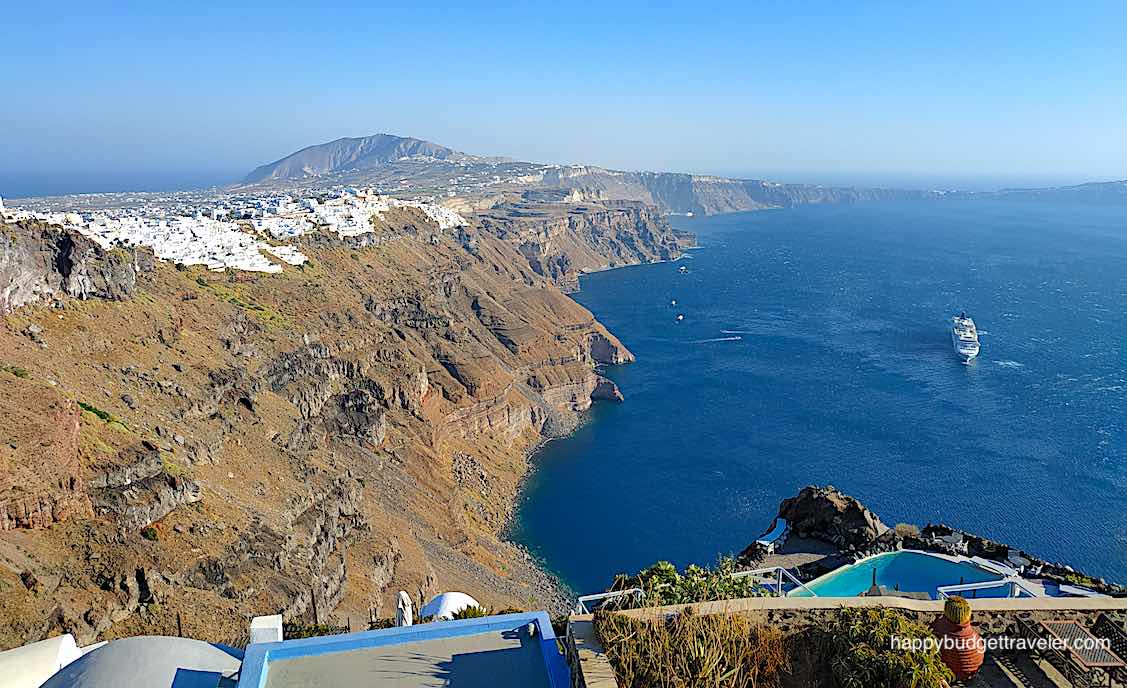 Picture of a view from Imerovigli overlooking the Caldera and cliffs of Thera, Santorini