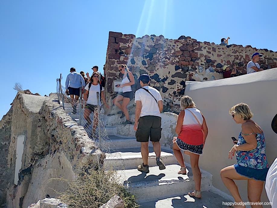Picture of steps leading to the ruins of Oia Castle, Oia Santorini