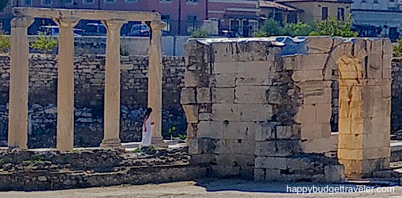 Picture of the remains of Hadrian's Library. Athens, Greece