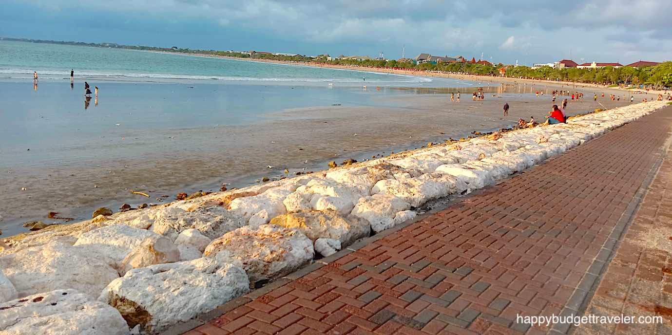 Picture of Low-tide at the Breakwater and Promenade facing north at Discovery Mall. Kuta beach, Bali