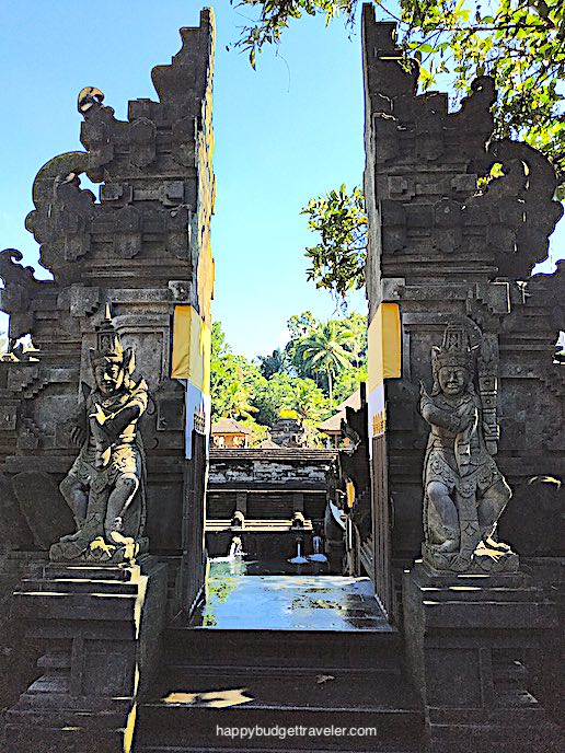Picture of the entranceway to the water purification area, Tirta Empul. Tampaksiring, Bali