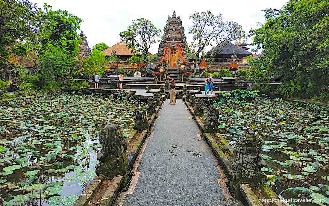 Picture of the Lotus pond of Saraswati Temple. Ubud, Bali