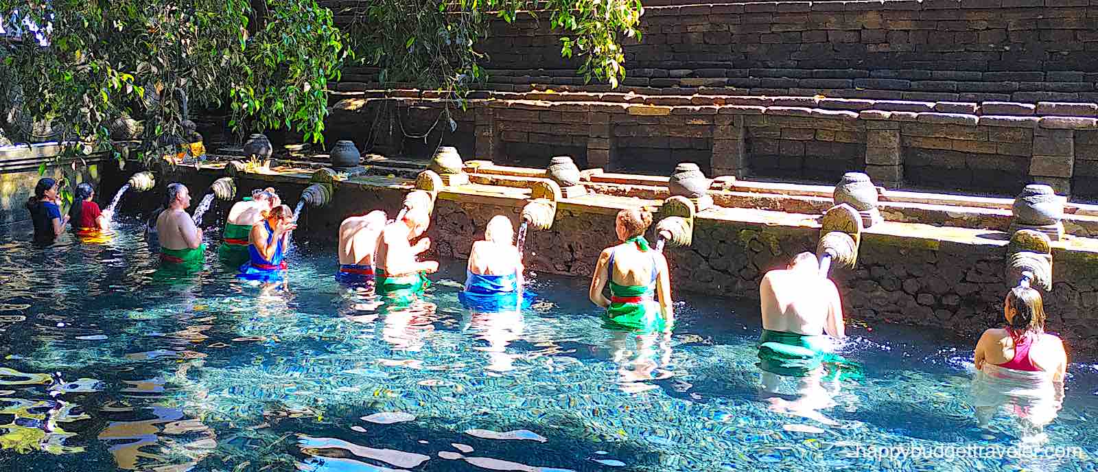 Picture of the holy spring water bathing structure at Tirta Empul, Tampaksiring, Bali