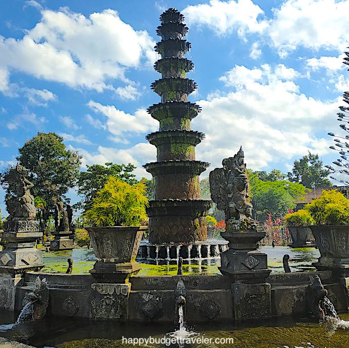 Picture of an an exquisitely ornamented water fountain in one of the Bathing Pools of Tirta Gangga. Karangasem, Bali